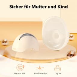 Hands-free wearable electric breast pump with 4 modes and 12 adjustable speeds. Features a white, one-piece portable design, ultra-quiet operation, and is a handy tool for working mothers who need to pump.