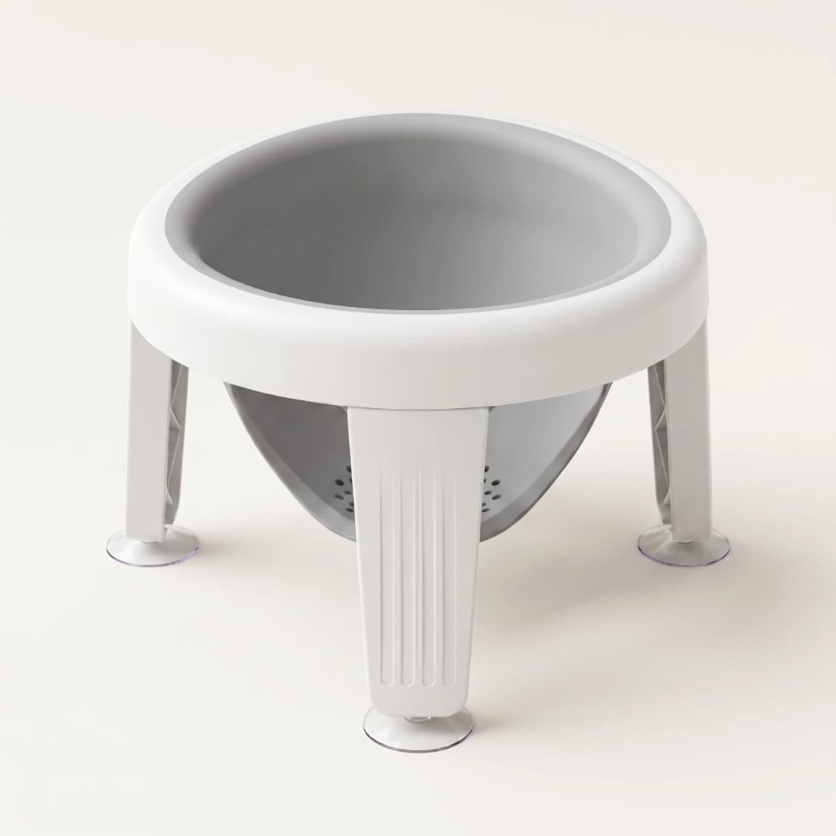 Baby Bath Seat for 5-10 Months, Ergonomic Baby Bathtub Ring Chair with 4 Strong Suction Cups, Detachable Foldable Legs, BPA-Free PP Non-Slip Infant Bath Support Seat for Tub Shower