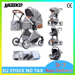 3‑in‑1 Luxurious Elevated‑View Folding Baby Stroller, Aluminum Frame, Multi‑Position Recline for Newborn