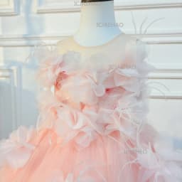 2026 Children Pink 3D Floral Girls Princess Gown Flower Girl Wedding Kids Birthday Runway Piano Performance Tutu Pageant Costume