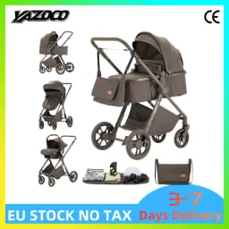 3 in 1 Foldable Travel Stroller Full Set With Infant Safety Car Seat, Wear-Resistant Aluminum Support Frame, Breathable Summer Mesh Pad, Simple Folding Structure And Large Reclining Backrest For Baby Outdoor Rest
