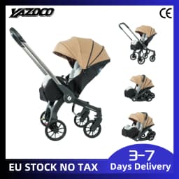 4‑in‑1 Newborn Elevated View Stroller with Infant Car Seat & Toddler Seat, Multi‑Position Reclining Seat, Lightweight Aerospace Aluminium Frame, Breathable Mesh Summer Seat, One‑Hand Fold Space‑Saving Travel Buggy