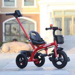 Large Kids Tricycle with Push Handle Pedal Stroller for 2 to 6 Year Old Children Safe Baby Toddler Foot Pedal Three Wheel Bike K