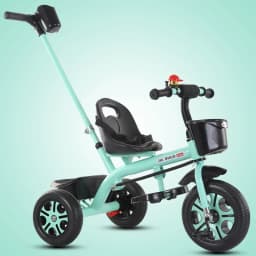 Large Kids Tricycle with Push Handle Pedal Stroller for 2 to 6 Year Old Children Safe Baby Toddler Foot Pedal Three Wheel Bike K