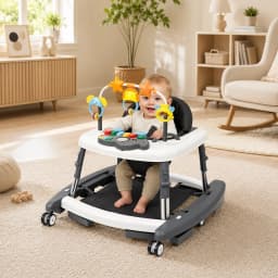 Kmaier Multi‑Mode Infant Activity Learning Walker, Anti‑Fall Toddler Push‑Along Helper With Play Rattle Toys, Height Customizable Baby Mobility Trainer For Early Growth Development