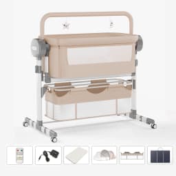 Baby Bed Baby Cradle Baby Cribs Multi Functional with Mosquito Net Stable Safety Newborn Bed Send Gifts Memory Cotton Mattress Storage Bag Parents Enjoy Play with Baby Home Sleeping Bed Fashion and Good Quality
