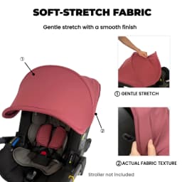 Cherry Red Stroller Accessories Canopy, Protection Shield, Textile Sun Shade Compatible with Doona+ Car Seat & Stroller