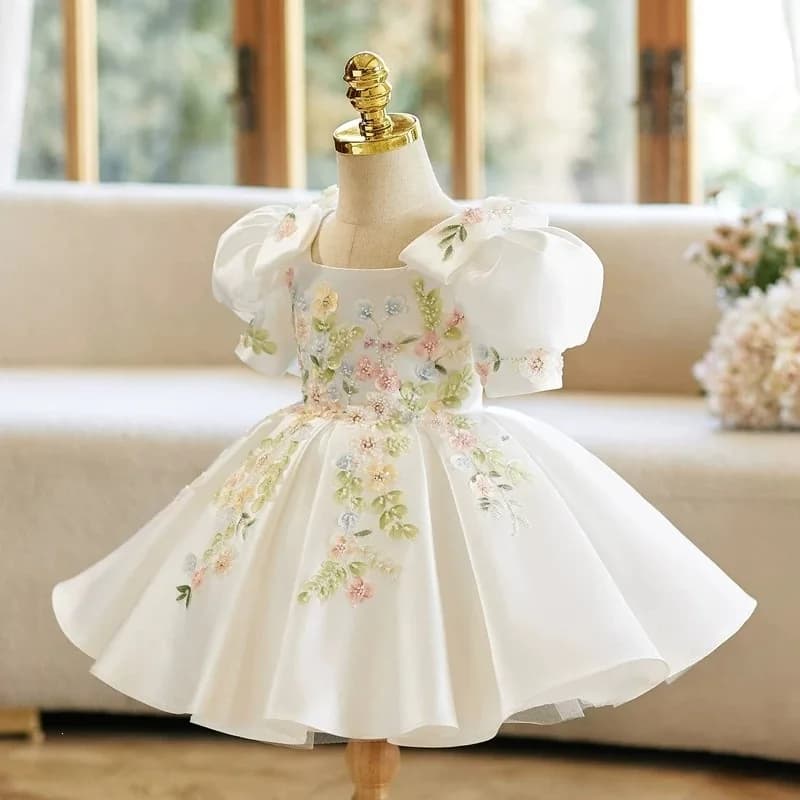2026 Kids Formal Princess Gown Flower Girl Wedding Tutu Dress Children Girls Piano Performance Fashion Elegant Pageant Costume