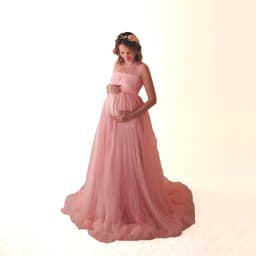European and American Splicing Mesh Straps Pregnant Women's Floor Mopping Dresses Long Skirts Photography Floor Mopping Dresses