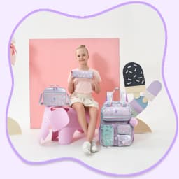 Kids School Backpacks for Girls Backpack with Lunch Bag for Elmentary Students Kids Travel Bookbag for Girls