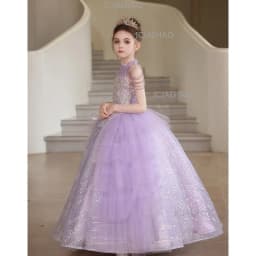 2026 Purple Kids Formal Girls Elegant Host Dress Wedding Flower Girl Evening Costume Princess Gown Children Piano Performance