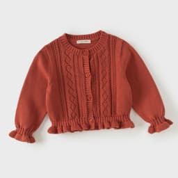 Dave Bella Autumn Girls Cardigan Sweater Children Sweater Clothing Spring Coats Fashion Red Pure Cotton Party Elegant DB3263311