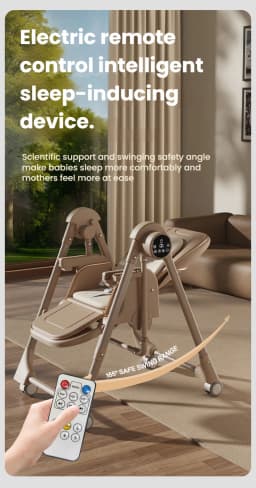 Portable Electric Baby Swing Dining Chair, 2-in-1 Smart Convertible Baby Rocking Chair with Quick Folding Mechanism, 2-Tier Split Food-Grade PP Tray, Soft Washable Cushion, Lockable Universal Wheels and Harness