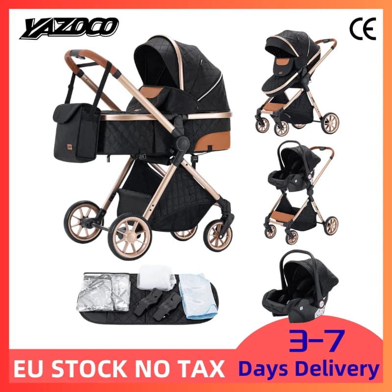 3‑in‑1 Travel‑Oriented Durable Baby Carriage, Deform‑Resistant Light‑Weight Reinforced Alloy Skeleton, Intuitive Hand‑Operated Folding Function, High‑Efficiency Vibration‑Buffering Wheel Unit, Wide‑Range Multi‑Angle Reclining Setup, Cozy Skin‑S