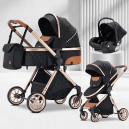 3‑in‑1 Practical Full‑Function Baby Travel Carriage, Elevated Landscape Structure, Flexible One‑Step Fold System, Anti‑Vibration Heavy‑Duty Wheels, Soft Breathable Interior Cushion, Humanized Adjustable Backrest For Infant Daily Wandering Trips