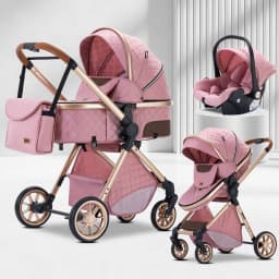 3‑in‑1 Practical Full‑Function Baby Travel Carriage, Elevated Landscape Structure, Flexible One‑Step Fold System, Anti‑Vibration Heavy‑Duty Wheels, Soft Breathable Interior Cushion, Humanized Adjustable Backrest For Infant Daily Wandering Trips