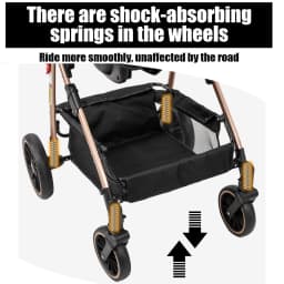 3-in-1 Baby Stroller Lightweight Portable Folding High Seat Travel Pram with Car Seat, Memory Foam Mattress & Storage Bag, Fashionable Strolling Cart