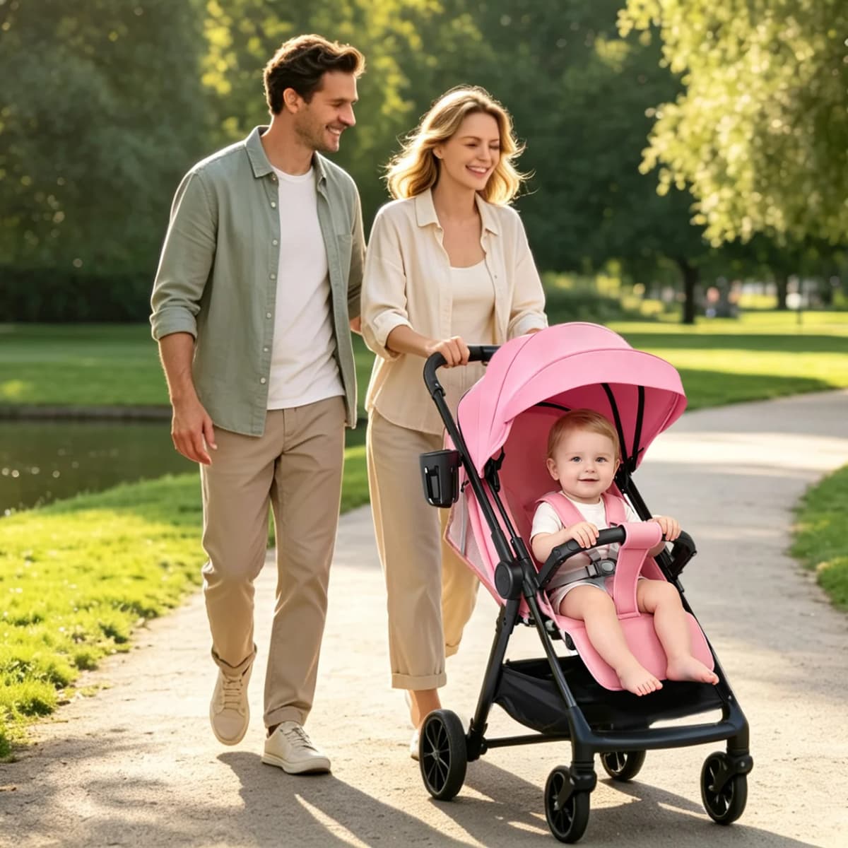 2-in-1 Baby Stroller Good Choice for Parents Fashionable Popular Lightweight Portable Traveling & Shopping Cart