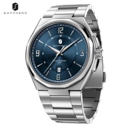 SAPPHERO Men's Quartz Watch Luxury Stainless Steel Strap 5ATM Waterproof Hardlex Crystal Elegant Business Dress Wristwatch Classic Fashion Casual Watch for Men Daily Wear Gift