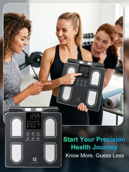 Arboleaf Smart Body Fat Scale 8-Electrode with Handle Screen Display, 50+ Body Metrics, 5.3' Color Screen, Digital Body Composition Scale, APP Sync, 400lb