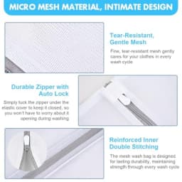 Mesh laundry bags for delicates: 3-pack in large/medium/small sizes, durable polyester mesh, gray color, gentle machine-wash pr