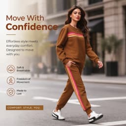 Women Warm Two Piece Retro Striped Tracksuit Set Cozy Oversized Round Neck Top And Sweatpants Joggers With Two Deep Side Pockets Relaxed Loose Fit For Fall Weekend Trips And Daily Casual Comfort Wear