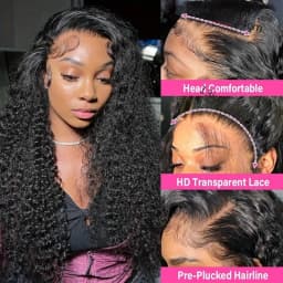 TIMOPOL Glueless Wet‑and‑Wavy Jerry Curly Human Hair Wig, Women’s 13x4 Lace Frontal, Pre‑Plucked Natural Hairline for Easy Installation