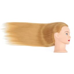 Mannequin Head 26-28" Synthetic Blonde Hair for Hairdresser Traininghead Hairdressing Training Model Manikin Cosmetology Doll Head Hair Styling Cutting Braiding with Clamp