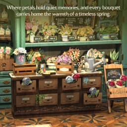 Original CUTEBEE 265pcs Blossom Florists Book Nook Kit DIY Miniature Flower House Dollhouse for Adults Booknook Tiny House Bookshelf Decor 3D Wooden Puzzle, DIY Craft Gifts for Family, Friends book nook kits for adults cute bee book nook kit