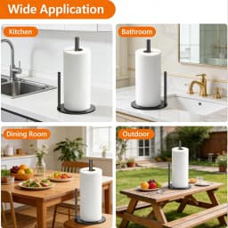 304 Stainless Steel Kitchen Roll Holder with Weighted Base Heavy-Duty Countertop Organizer, Paper Towel Holder,Space-Saving Design for Paper Towels
