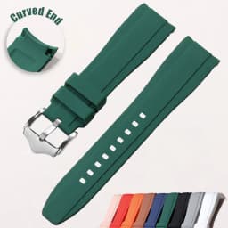 20mm 22mm Rubber Strap High Quality Curved End Silicone Watch Band for Swatch for Omega Moonswatch Bracelet Waterproof Wristband