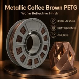 300g PETG Filament 1.75mm 3D Printer Filament Metallic Coffee Brown Shiny Glossy Finish Mini Spool Heat Resistant Easy Printing