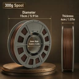 300g PETG Filament 1.75mm 3D Printer Filament Metallic Coffee Brown Shiny Glossy Finish Mini Spool Heat Resistant Easy Printing