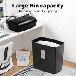 Deli 8-Sheet Micro Cut Shredder P5 Security Level 4 Gal Wastebasket with Handle Transparent Window for Home Office Credit Card
