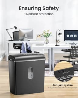 Deli 8-Sheet Micro Cut Shredder P5 Security Level 4 Gal Wastebasket with Handle Transparent Window for Home Office Credit Card