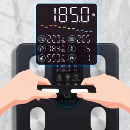 Arboleaf Smart Body Fat Scale 8-Electrode Dual-Frequency BIA, Digital Bathroom Weight Scale with Handle, 50+ Body Metrics, 7-in-1 Display, APP Sync