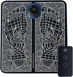 EMS Foot Massager Mat TENS & PMS Foot Stimulator – Electric Muscle Stimulator, Adjustable Intensity, Lightweight Design for Home, Travel, and Office Use, Rechargeable Leg Reshaping Muscle Pain Relax Massage Mat W-6 Modes 9 Intensity Levels
