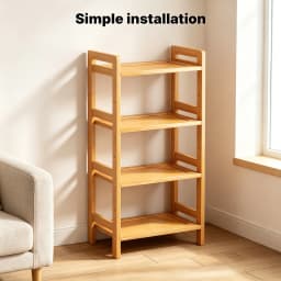 LOVEWE 4-Tier Bamboo Storage Shelf, Multifunctional Organizer Rack For Kitchen, Bathroom & Living Room, Durable Space-Saving Unit/sh260311163638432022411