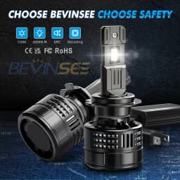 BEVINSEE H7 H4 H11 9005/HB3 9006/HB4 9012/HIR2 LED Light Bulbs 28000LM 150W Super Bright 6000K Canbus Ready Plug-N-Play Turbofan