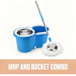 Rotating Spin Mop Bucket Set Blue Plastic Self-Wringing Rotating Spin Mop Bucket Set for Home Floor Cleaning Must Have 2026
