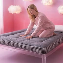 1PC Grid Pattern Thick Bed Mattress Topper High Resilience Soft Bed Pad Anti-slip Quilted Sleeping Mattress Cushion for Twin Full Queen Size