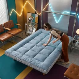 1PC Grid Pattern Thick Bed Mattress Topper High Resilience Soft Bed Pad Anti-slip Quilted Sleeping Mattress Cushion for Twin Full Queen Size