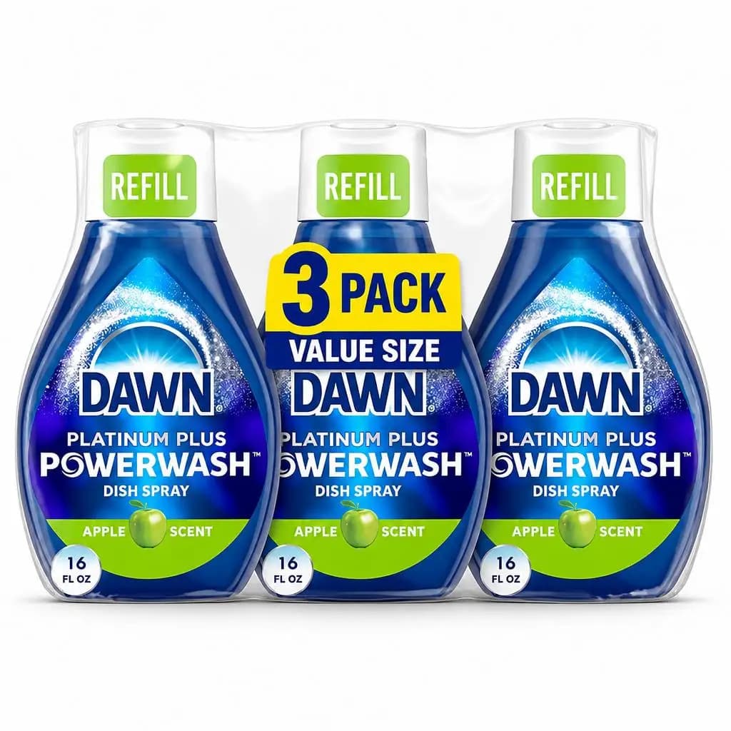 Dish Soap Refill Apple 16 oz Phosphate Free Grease Cleaning Spray for Dishes and Multi-Surface Kitchen Messes