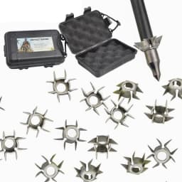 Judo Arrowhead 24pcs 8 Paw Broadhead ID 6.2mm 23Grain Arrow Tips with Black Storage Case for Bow Hunting Target Shooting