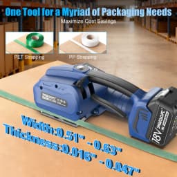 SWANSOFT 3200N Electric Strapping Tool Banding Machine for 0.51" - 0.63" PP/PET Straps Electric Strapping Machine 18V 2x4Ah Battery Powered Semi-automatic Banding Tool with Plastic Case