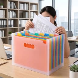 13/25-Slot Pocket Expanding File Folder,Large Capacity Expandable Rainbow Accordion Portable File Folder,Can Hold Binder with 2050 Sheets of Paper Capacity,Document Storage Bag,Suitable for Schools, Offices,Organizer,Home & More