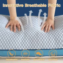 Shredded Blue Cooling Body Pillow For Adults - 20x54 Inch Washable Pillowcase With Pillow Insert
