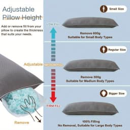 Shredded Blue Cooling Body Pillow For Adults - 20x54 Inch Washable Pillowcase With Pillow Insert
