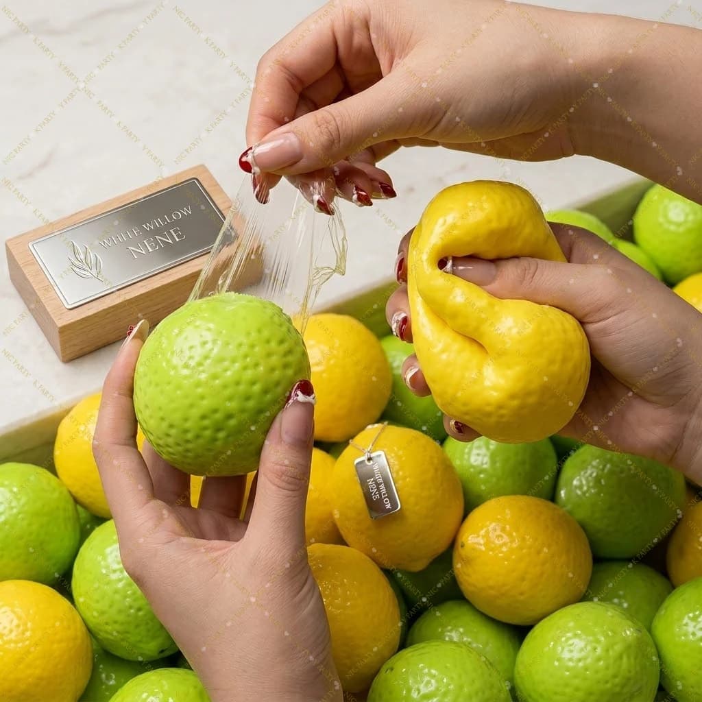 Hot Squishy Handmade Crispy Lemon Stress Ball Squeeze Slow Rebound Color-Changing Fidget Ball ASMR Sensory Stress Relief Gifts