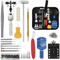 1Set Watch Repair Kit, 152pcs Watch Battery Replacement Tool Kit Including Band Link Remover, Case Back Opener, Screwdriver, Spring Bar, Resizing Tool, Watch Adjustment Tool Kit